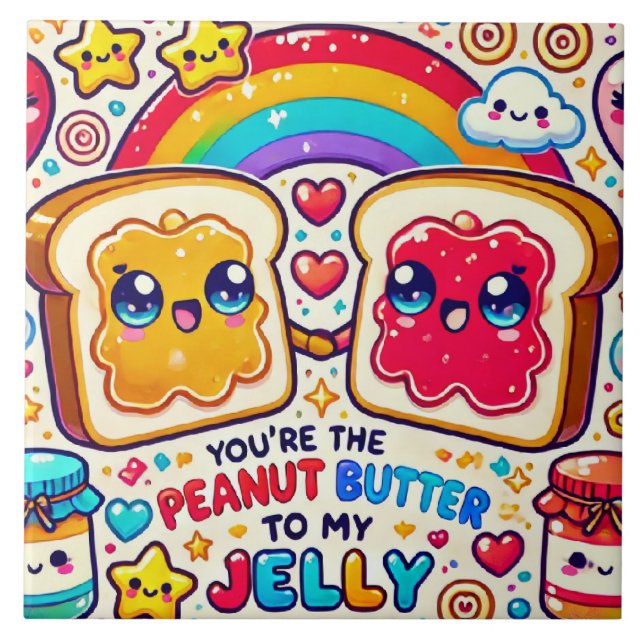 Du är Peanut Butter till min Jelly Kakelplatta (Framsidan)