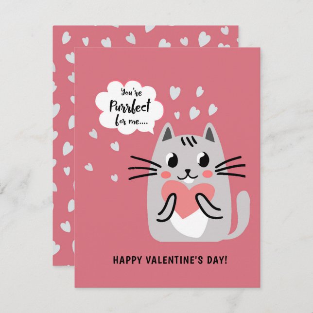 Du är perfekt för mig Cat Valentines day Julkort (Fram/baksida)