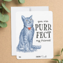 Du är "perfekt" Pun Valentine Grått Kattunge