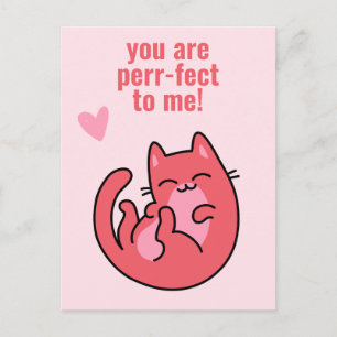 Du är Perr-fekt! Söt katt klassrumsvalentin Vykort
