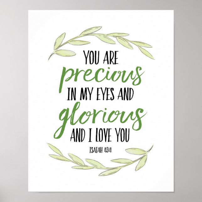 Du är Precious i Ögon 2 - Isaiah 43:4 Poster (Framsidan)