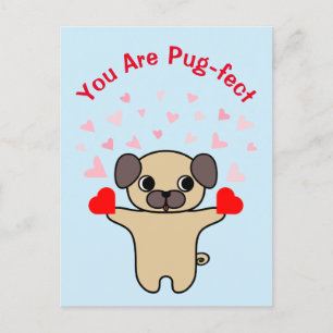 Du Är Pugglelig Mops Helg Vykort