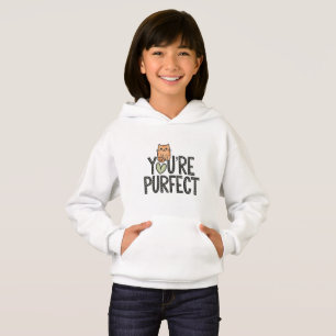 Du är Purfect Kids Hoodie - Cute & Funny Cat T Shirt