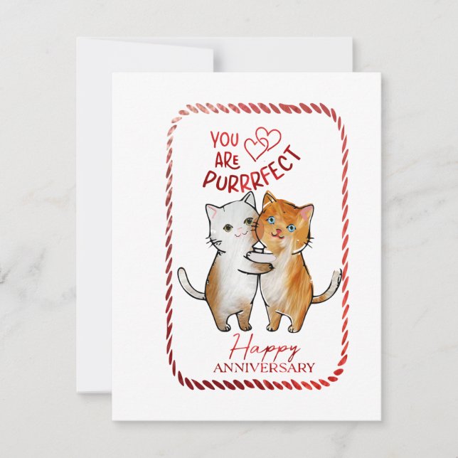 Du är Purrfekt årsdagshälsningar Julkort (Framsida)