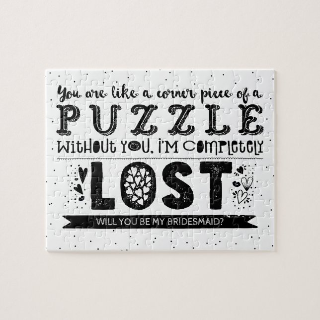 Du är Puzzle Biet - Lustigt Bridesmaid Frieri Pussel (Horisontell)