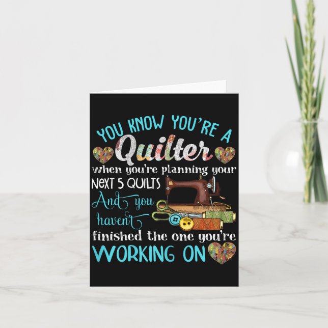 Du är Quilter När Du Planerar Illustration Kort (Framsida)