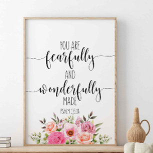 Du är rädd och underlig, psalm 139:14 poster