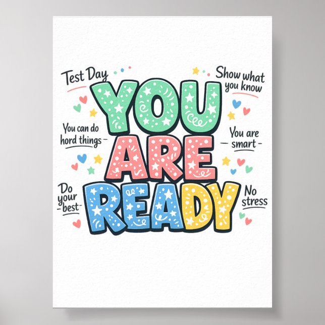 Du Är Redo Testdag Kvinnor Utskrivbar Nedladdning Poster (Framsidan)