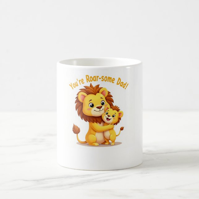 Du är Roar-some Pappa Mugg 🦁 Cute Lejon Coffee (Center)