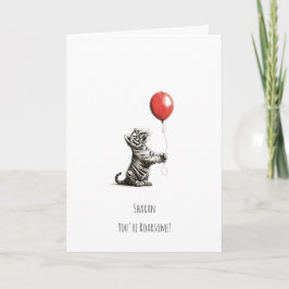 Du är roarsomisk - Tiger Balloon Birthday Card Kort