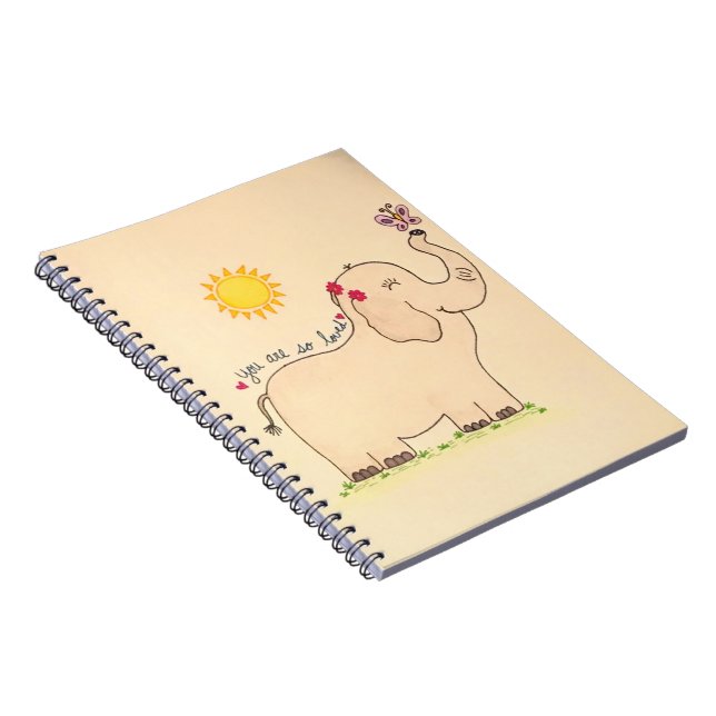 "Du är så älskad" Elephant Notebook Anteckningsbok (Högra Sidan)