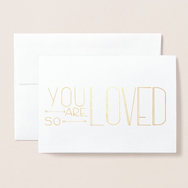Du är så älskad Foil Valentine Card Folierat Kort (Framsida med kuvert)