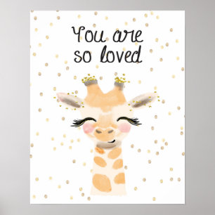 Du är så älskad Giraffe Poster