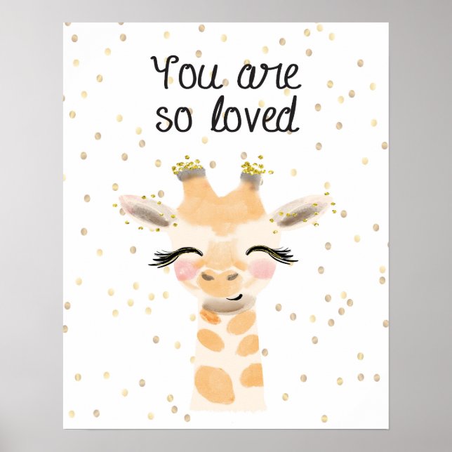 Du är så älskad Giraffe Poster (Framsidan)