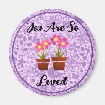 Du är så älskad Lila Boho Magnet