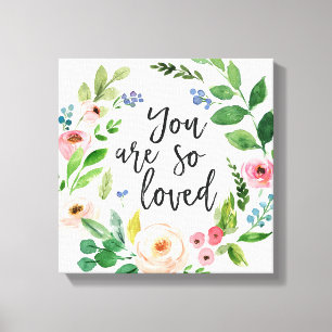 Du är så förtjust i vattenfärgens Blommigt Canvas 