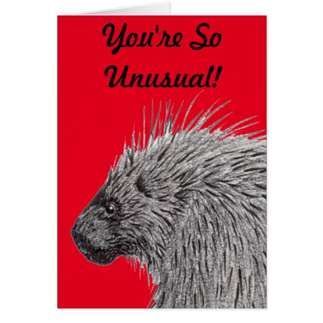 Du är så ovanlig Porcupine Hälsningskort (Framsidan)