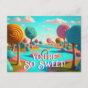 Du är så söt Candy Lane Lollipop Gum Drop Träd Vykort