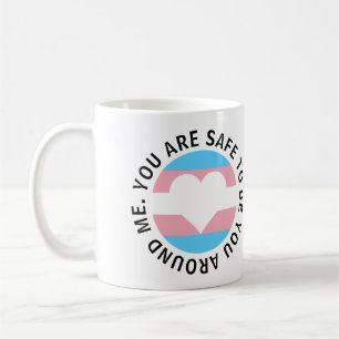 Du är säker att vara du runt mitt transgena hjärta kaffemugg