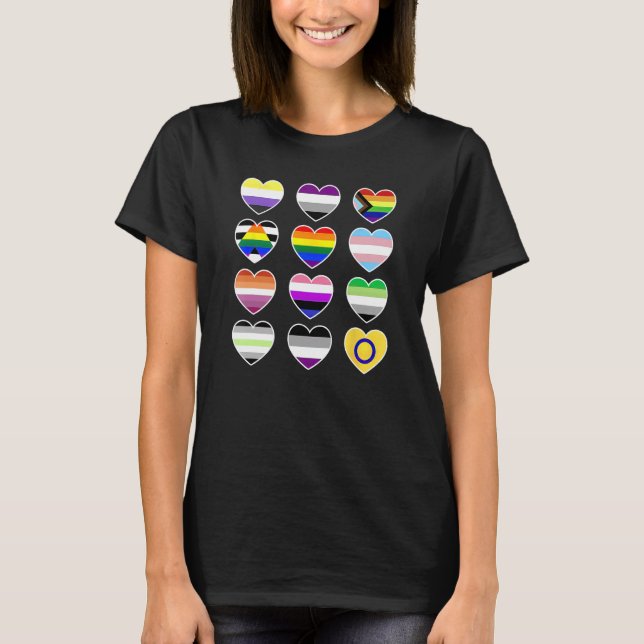 Du är Säker med mig, Heart Rainbow Flagga HBT, Bac T Shirt (Framsida)