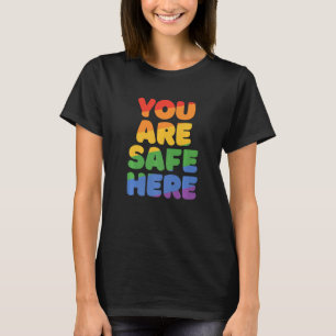 Du är Säker med mig Rainbow Pride Lgbtq Gay Trans T Shirt