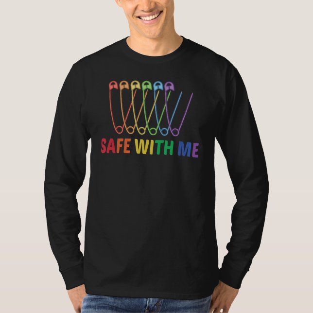 Du är Säker med mig Rainbow Pride Lgbtq Gay Trans T Shirt (Framsida)