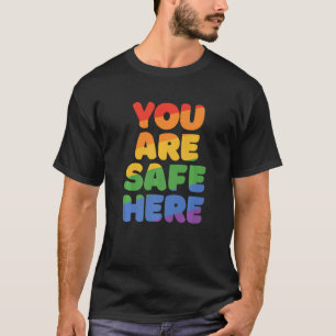 Du är Säker med mig Rainbow Pride Lgbtq Gay Trans T Shirt