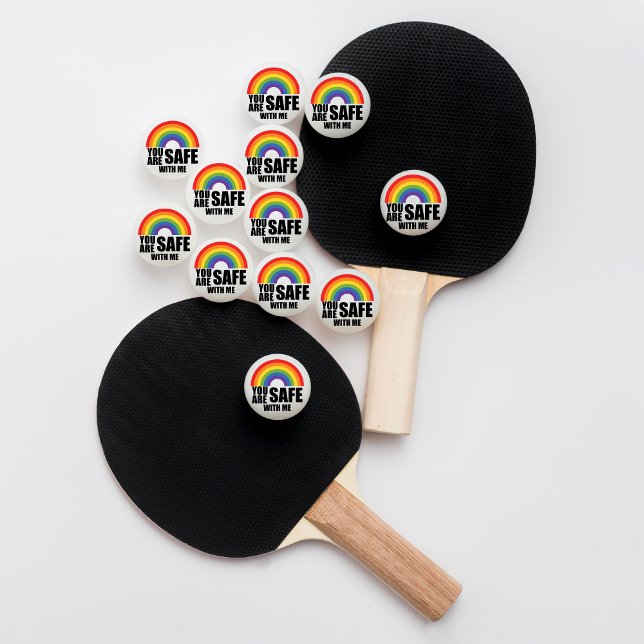 Du är Säker med mitt Pride för HBTTQ-regnbåge Pingisboll (Skapare uppladdad)