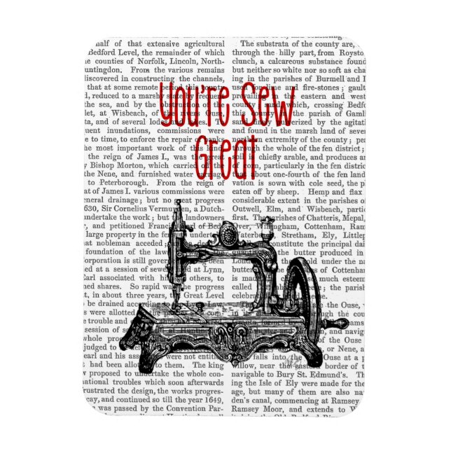 Du är Sew Underbar Illustration Magnet (Vertikal)