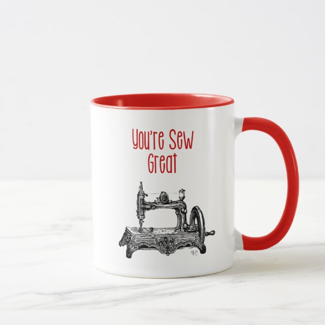 Du är Sew Underbar Illustration Mugg (Höger)