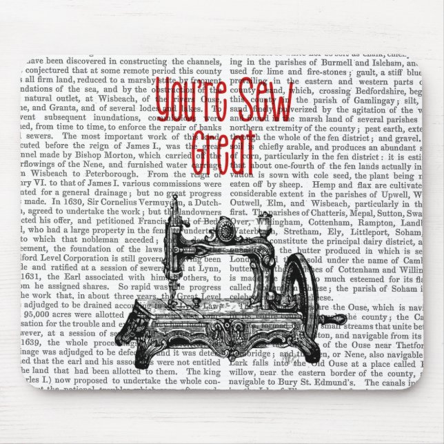 Du är Sew Underbar Illustration Musmatta (Framsidan)