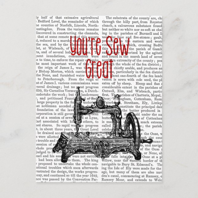 Du är Sew Underbar Illustration Vykort (Framsida)