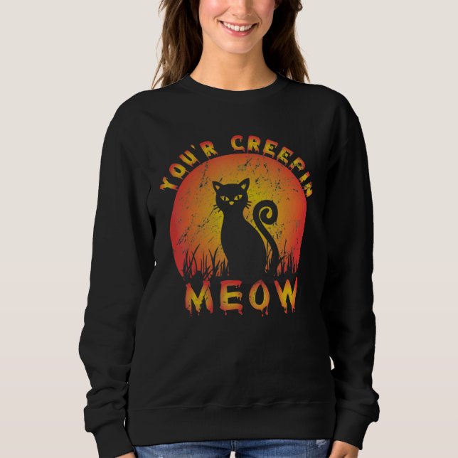 Du är skrämmande Halloween-katt T Shirt (Framsida)