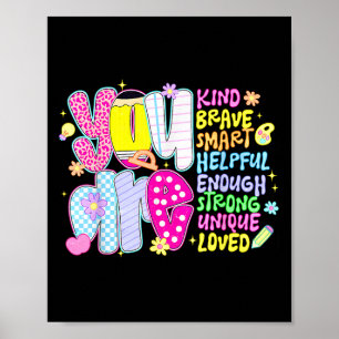 Du Är Smart Modig Stark Snäll Älskad Motivation T Poster
