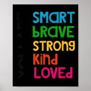 Du Är Smart Modig Stark Snäll Älskad Motivation T Poster