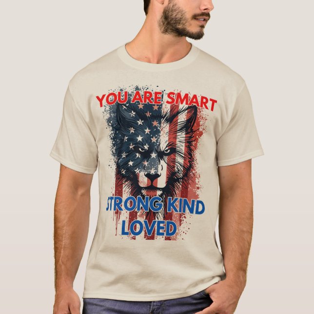 Du är smart och stark. t shirt (Framsida)