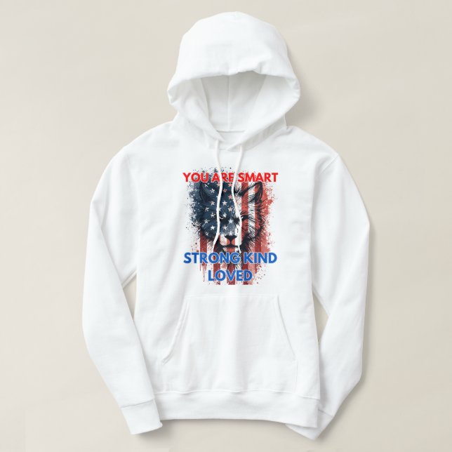 Du Är Smart Stark Snäll Älskad Hoodie (Design framsida)