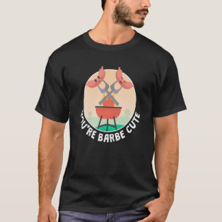 Du är snygg rökar grill barbecue kött grilli t shirt