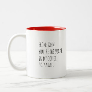 Du är sockret i mitt kaffe, Alla hjärtans dag Två-Tonad Mugg