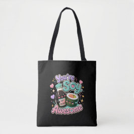 Du är sojabönor super – Söt Kawaii Sushi & Sojasås Tygkasse