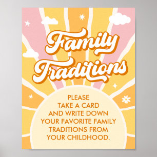Du är Solskine Baby Shower Family Traditions Poster