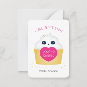 Du är söt Cupcake Klassrumsvalentin Anteckningskort