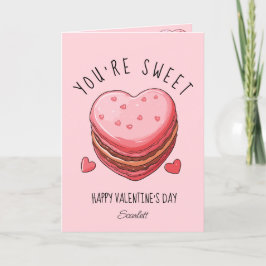 Du är söt Glad Alla Hjärtans Dag Macarons Kaka Helgkort