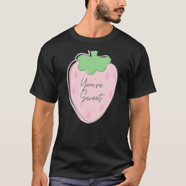 Du är sötad, Cute Summer Strawberry T Shirt (Framsida)