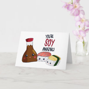 Du är Soy Fantastisk Kawaii Sushi Blank Note Card Kort