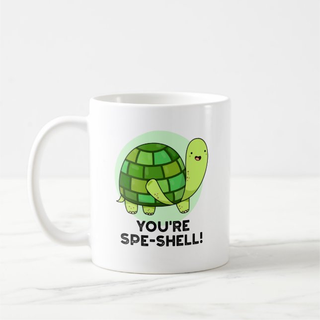 Du är Spe-snäcka Funny Tortoise Pun Kaffemugg (Vänster)