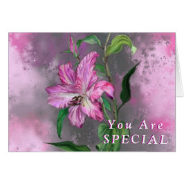 Du är Speciell Card Lila Rosa Lily Flowers Hälsningskort