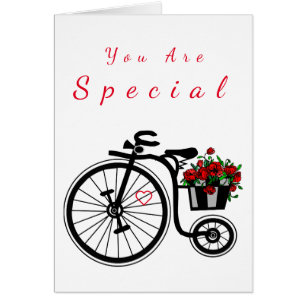 Du är Speciell Card Romantic Flowers Bike Hälsningskort