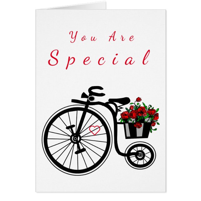 Du är Speciell Card Romantic Flowers Bike Hälsningskort (Framsidan)