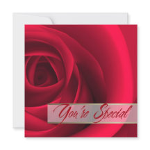 Du är Speciell. Röd ros Valentinens dagskort